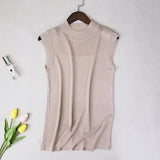 Women top women white and black shirt sexy street style Tank Tops Knitted Solid Wild ice silk knitting women clothing