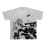 Slayer Kimetsu No Yaiba Print T-shirt Women Harajuku Aesthetic Zenitsu Tshirt 2023 Summer Japan Anime Female T Shirt