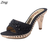 Women Platform High Heels Slippers Bowknot Design Glitter Bling Wedges Sandals Sexy Peep Toe Women Nightclub Party Wedding