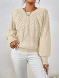 2025 New Solid Color Collar Long-Sleeved Jersey Elegant Loose Sweater