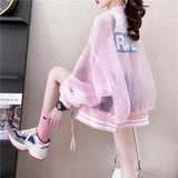 UV Sun Protection Clothing Long Sleeve Color Matching Jacket Anti Ultraviolet Summer Beach Letter baseball uniform