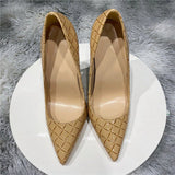 PU Leather Pumps For Women Pointed Toe Thin High Heels Gladiator Woman Party Office Dress QP117