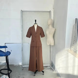 Women's Fashion Retro Long-Sleeved Collar Short