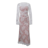 Zingj Women's Fall 2023 New Sexy Temperament Vest Long Sleeve Strap Hook Lace Sling