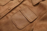 Brown Suede Crop Jacket- Outfit