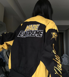 Contrasting Oversize Vintage Moto JacketOutfit