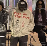 3D Skull Puff Print Hoodies Oversized Streetwear Men High Quality Cotton Liner Sweatshirt Top Women Couples Y2k