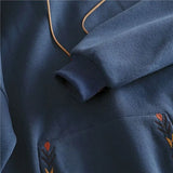 Design Sense Hoodies Women Casual Fashion Hoodie Autumn Winter Plus Velvet Thick Niche Embroidered Hooded Jacket