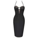 Bodycon Bandages Dress Women Mesh Patchwork Clothing Club Party 2022 New Summer