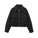 Women's Fashioned Clip Pocket With Long Sleeve Jacket Jacket In Fall 2025