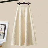 3 Piece Sets Womens Outfits Korean Casual Irregular Knitted Sweater +basic T-shirt +knitting Skirts Set Women