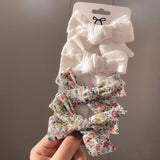 Pcs/set Cotton Linen Plaid Bowknot Hair Clips For Cute Girls Floral Handmade Hairpins Barrettes Headwear Kids Hair