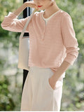 Fake Two Splicing Texture T-Shirt Girl 2025 Spring Intellectual Elegant Texture Sense Thin Age