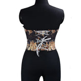 Short Oil Painting Monetchun Pattern Belt Short Belt Outside The Fish Bone Support Strap Girded