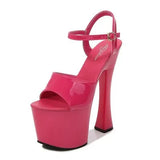 Summer Walking Show Artifact Model High-heeled Shoes Sandals Pole Dancing 17CM Sexy Black Platform Hate Sky High-heeled