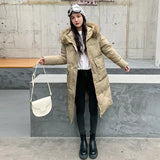 Long Women's Cotton Padded Coat Parkas Down Winter Jacket Thick Warm Fur Hooded Coats Puffer Outerwear Jacket