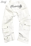 Retro Skull Graphic Jeans Men Y2K New Street Hip Hop Trend Joker Straight Pants Couple Casual High Waist Mopping