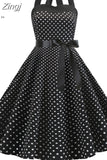 Dress Women 2023 Summer Sexy Polka Dot Print Halter Party Dresses Vestidos Robe Pin Up Rockabilly Y2K
