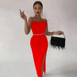 Beading Bandages Dress Women Black Feathers Elegant Clothing Celebrity Party Club Bodycon Midi