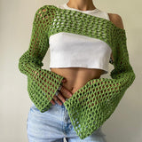 Sleeveless Knitted Crop Tops Green Sexy Basic Patchwork 2022 Summer Casual Cami Backless Y2k Vintage Tank Top
