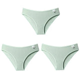 3PCS/Set Women's Panties Striped Cotton Underwear Solid Color Briefs Low-Rise Soft Panty Women Underpants Female