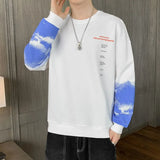 New Men's Casual Pullover Korean Style Handsome Personality Street Fashion Printed Sweatshirt