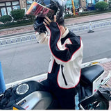 Contrast Motorcycle Jacket- Outfit