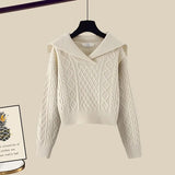 Winter Thick Knit Two Piece Sets Women Outfits Ladies Elegant Twist Knitted Sweater And Wide Leg Pant Sets Women