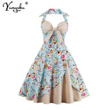 backless floral print Bow corset summer Lolita dress women halter casual bodycon party dress evening prom dresses