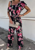 Off Shoulder Backless Office Romper Summer Sleeveless Wide Leg Pants Slit Overalls Women V Neck Wrap Night Party