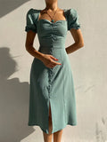 Zingj And Summer 2023 New V-Neck Single Breasted Temperament In The Long Dress