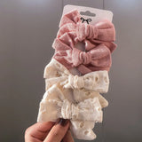 Pcs/set Cotton Linen Plaid Bowknot Hair Clips For Cute Girls Floral Handmade Hairpins Barrettes Headwear Kids Hair