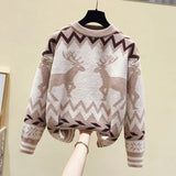 autumn and winter knit sweater women Korean style loose and lazy style pullover long sleeve o