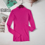 New-coming Autumn Winter Tops Basic Turtleneck Pullovers Sweaters Primer Long Sleeve Short Korean Slim-fit tight