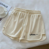 Sports Shorts Women's Bottom Summer New Fashion Embroidery High Waist Loose Casual Running Beach Wide Leg Shorts