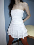 Romantic Sexy Lace Shoulder Corset Dress Niche Design Thin Cash Short Cake