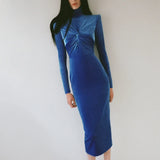 Women Dress 2022 New Fashion Velvet Long Sleeveless Clothes Celebrity Party Evening Vintage