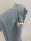 Women's Jeans High Waist Contrast Color Straight High Waist Pants Female New Loose Mopping Design Trousers Y2K Korean Long