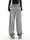 Style Streetwear Baggy Jeans Women Denim Trousers High Waist Y2k Vintage Washed Wide Leg Mopping