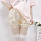 Summer Lace Lolita Women Bubble Bloomer Under Shorts Cosplay Elastic Lantern Black White Girl Safty Shorts
