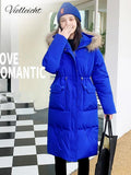 Long Women's Cotton Padded Coat Parkas Down Winter Jacket Thick Warm Fur Hooded Coats Puffer Outerwear Jacket