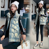 Fashion 2021 New Autumn Winter Short Cotton Vest Women Jacket Glossy Sleeveless Coat Warm Ladies Winter