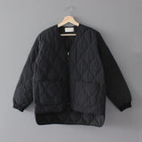 New 2022 Autumn Winter Women Jackets V-neck Quilted Puffer Parkas High-Quality Warm Oversize Vintage Wild Coat