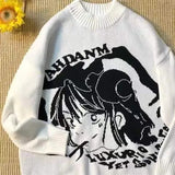 new Japanese anime two-dimensional girl Sweaters women's retro loose long-sleeved Pullover couple casual all-match