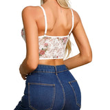 Zingj Hot Girl Fish Bone Steel Ring Lace Printing Irregular Slim Back Outside Wear Inside Belt Vest-Outfit