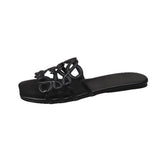 New Fashion Type Small Simple Hollow Cool Slippers Outside Wearing Flat Bottom Side Casual Beach