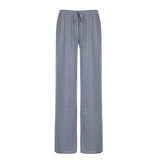 Zingj Wind Stripe Knitting Bump Color Casual Pants Female Low Waist Loose Straight Tube Contracted Base