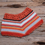 Queens Women Colourful Striped Bohemian Hand Weaving Short Ladies Beach Elastic Waist Boho