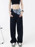 High Waist Women Black Jeans Korean Fashion Streetwear Wide Leg Jean Female Denim Trouser Straight Baggy Mom Denim