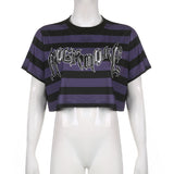 SUCHCUTE Gothic Graphics Print Women T-shirts Dark Academic Short Sleeve Crop Tops Fairycore Streetwear Hip Hop Punk Clothes